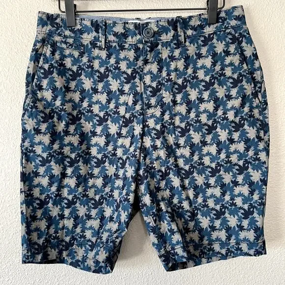 Original Penguin Mens 9" Slim Fit Casual Tropical Print Cotton Chino Shorts 30 - Picture 1 of 7